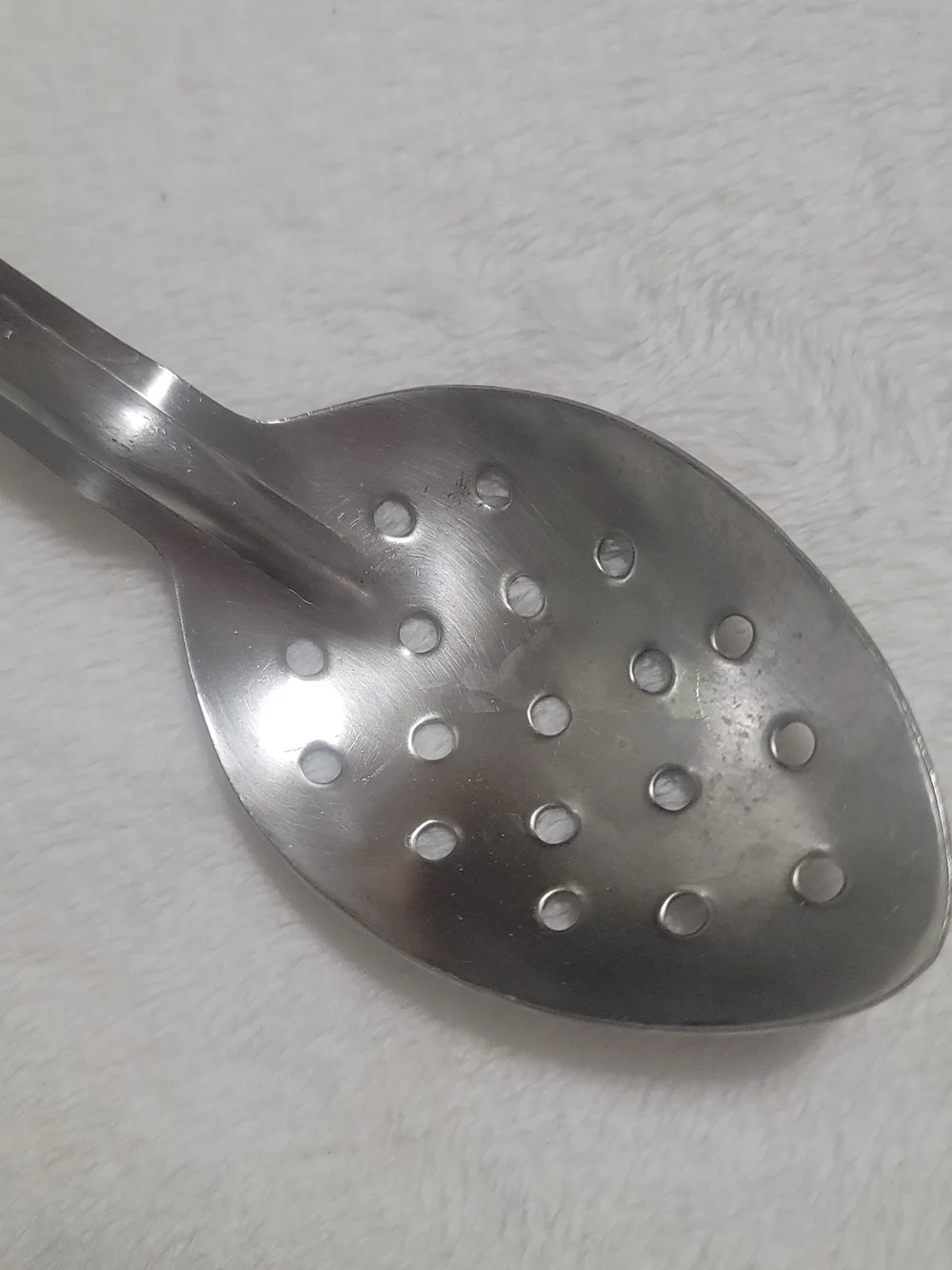 Vintage Large Steel Bloomfield Cooking Slotted Spoon Japan Great Usable Rare Htf